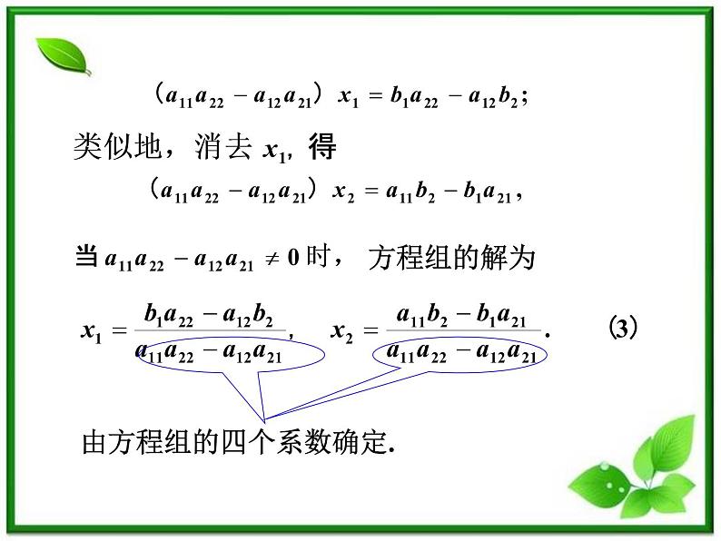 高二上册数学课件：9.3《二阶行列式》（沪教版）第3页