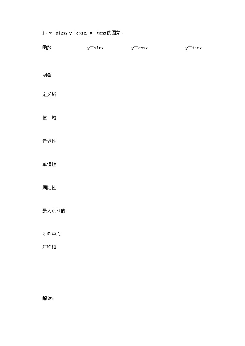 高一下册数学教案：6.1《三角函数的图像与性质》（1）（沪教版）第2页