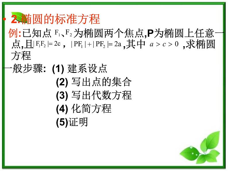 数学：12.3《椭圆的标准方程》课件（1）（沪教版高中二年级 第二学期）练习题07