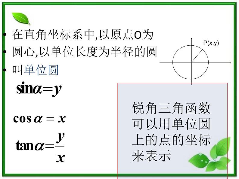 《任意角的三角函数》课件1（28张PPT）（湘教版必修2）07