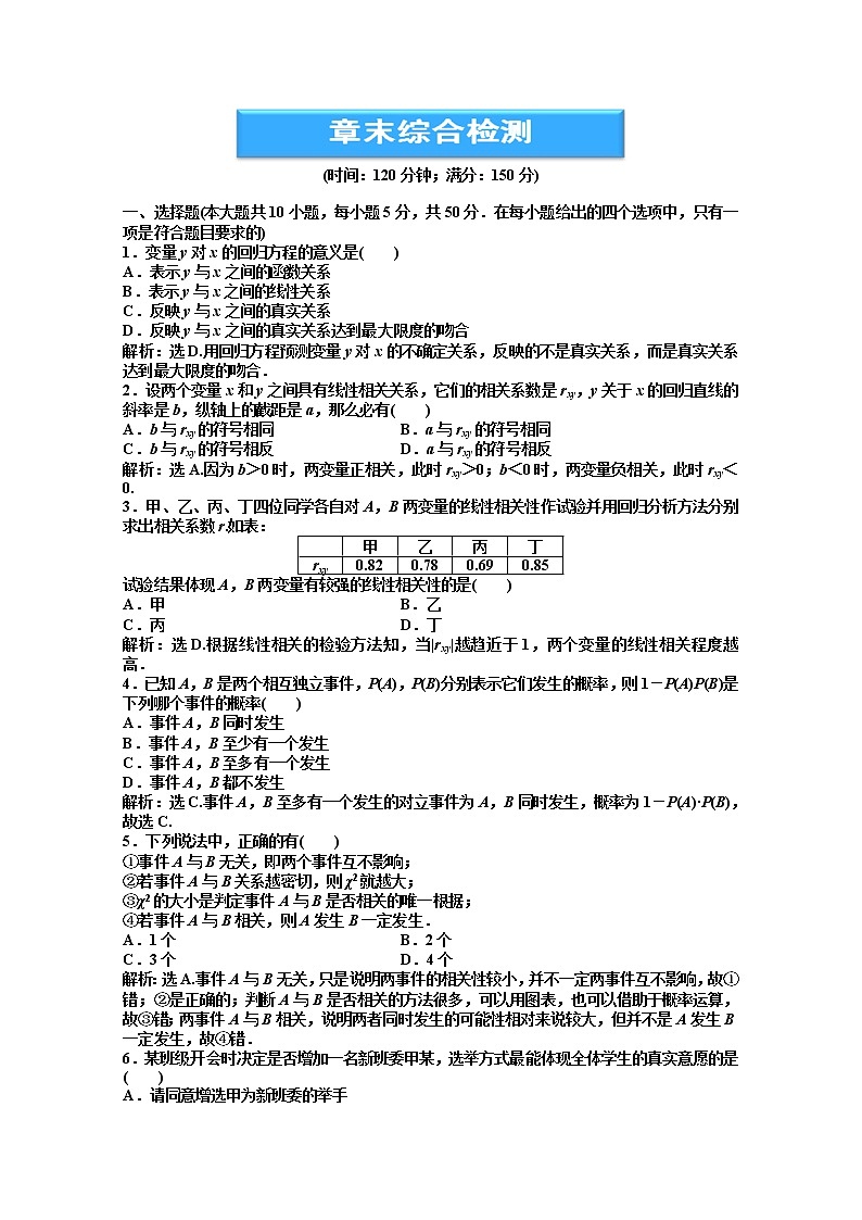 2012数学第4章章末综合检测（湘教版选修1-2）第1页