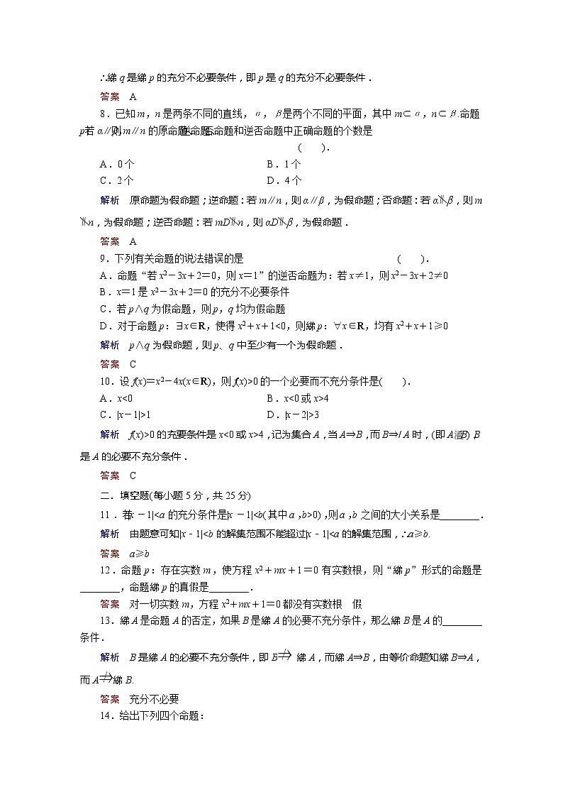 2013-2014学年高二数学 章末质量评估1活页训练 湘教版选修1-103
