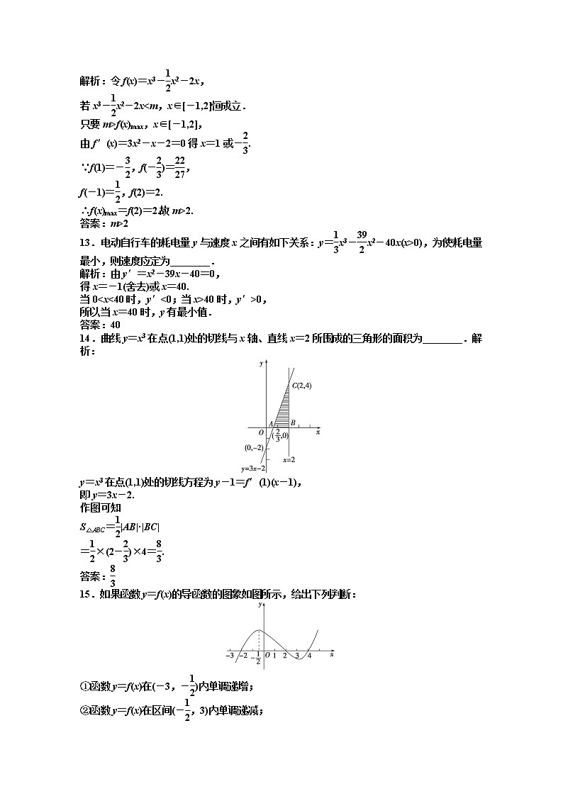 2012数学第3章章未综合检测（湘教版选修1-1）第3页