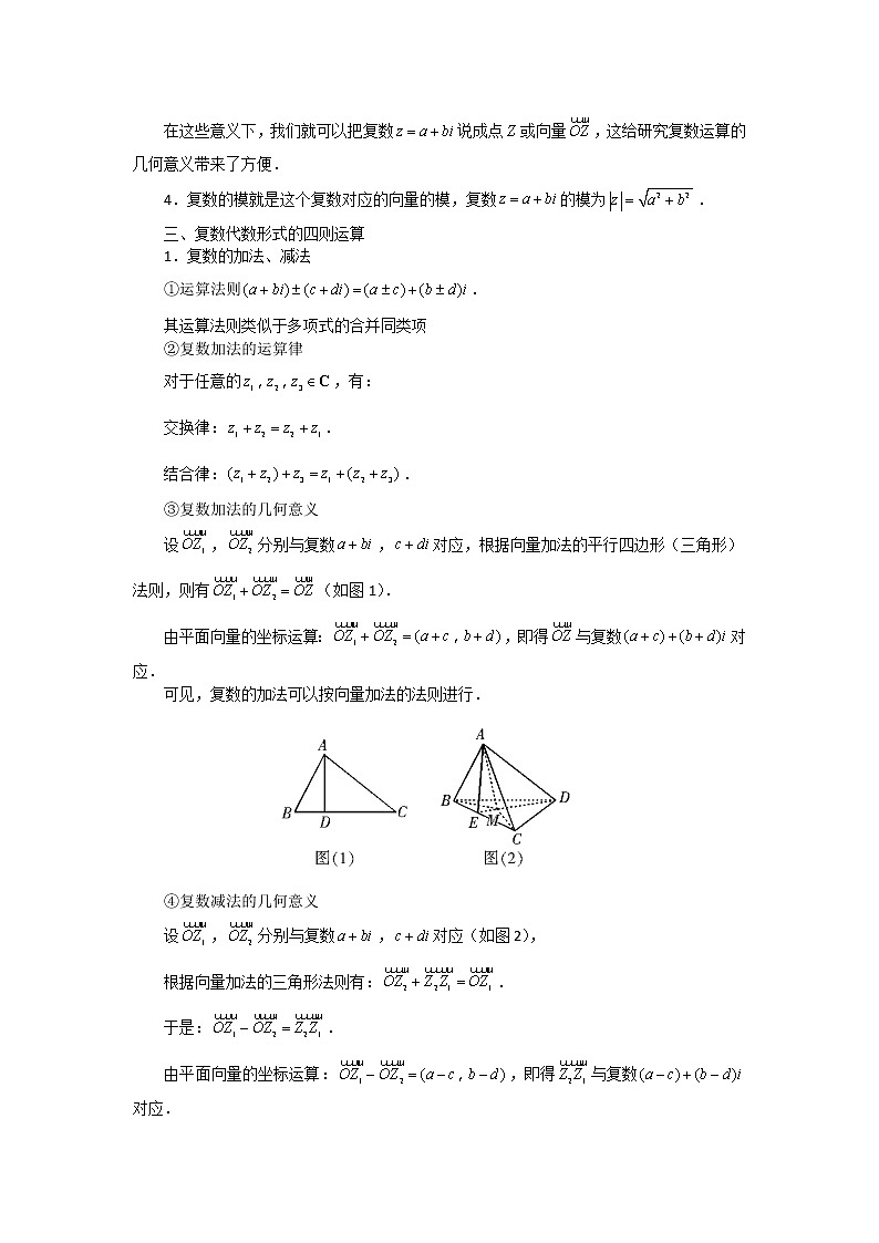 《复数的几何意义》文字素材1（苏教版选修2-2）练习题02