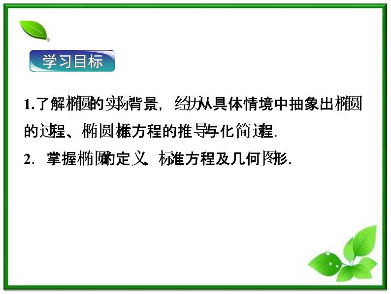 高中数学湘教版选修2-1：(课件)2．1　椭　圆 2．1.1　椭圆的定义与标准方程03
