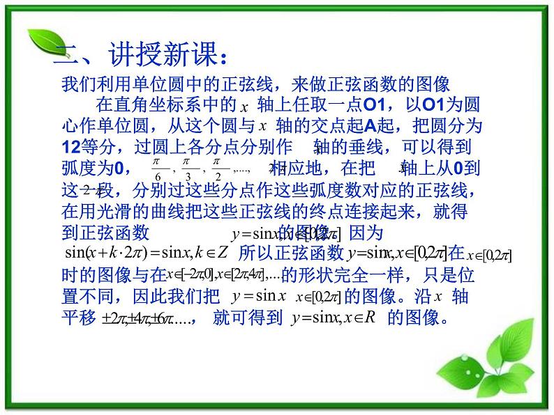 2013高中新课程数学（苏教版必修四）《1.3.2.1 正弦函数、余弦函数的图象》课件405