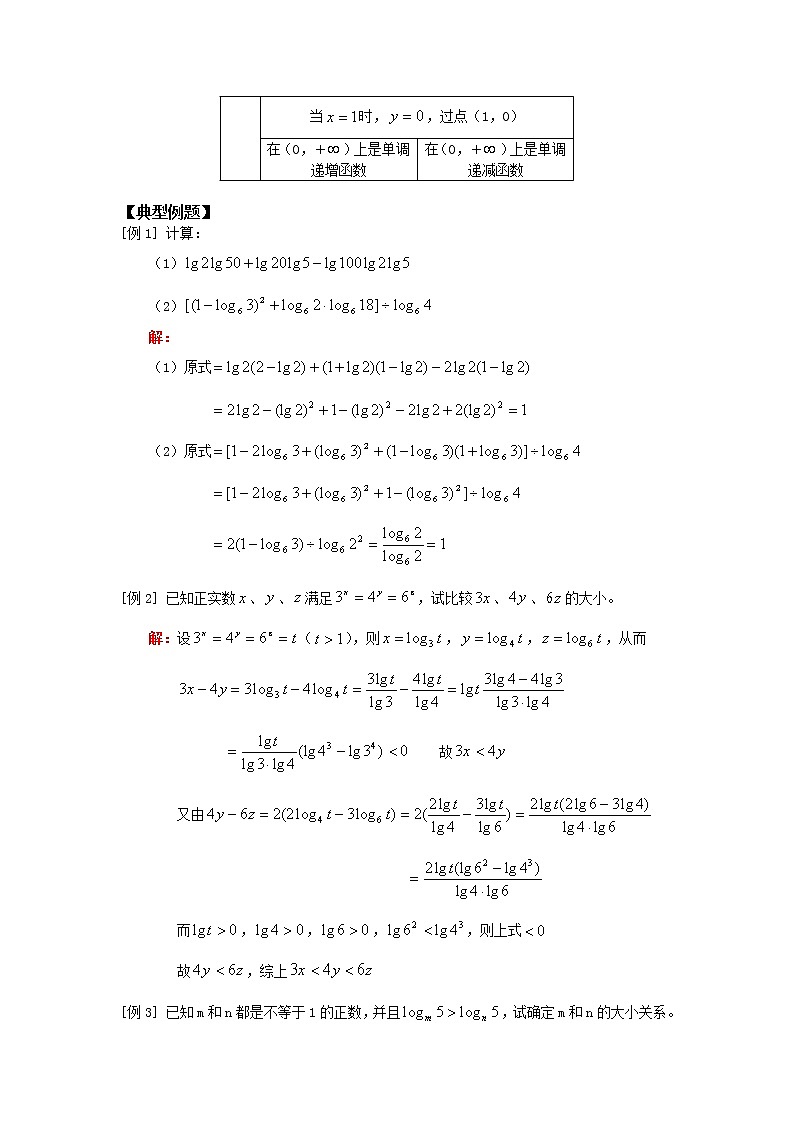 《对数函数》教案1（苏教版必修1）第2页