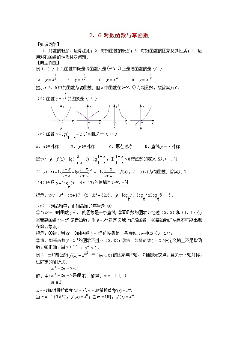 高中数学《幂函数》教案2 苏教版必修101