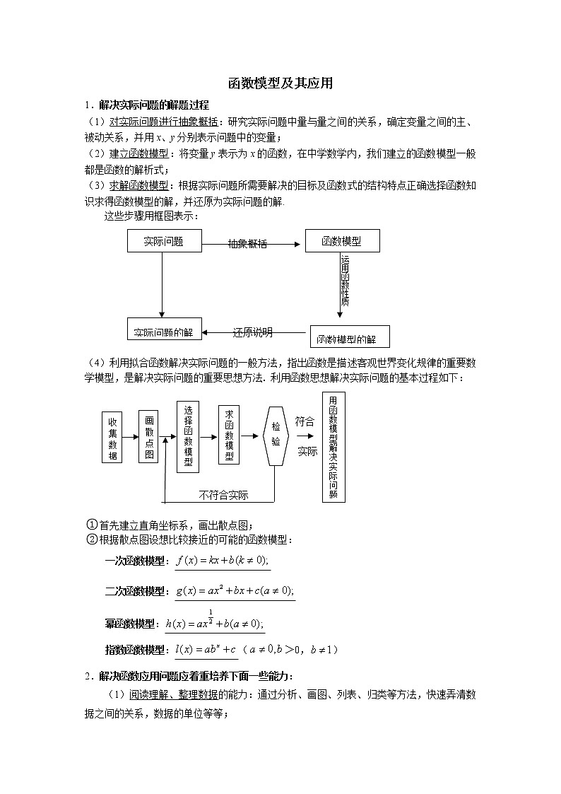 《函数模型及其应用》学案8（苏教版必修1）教案第1页