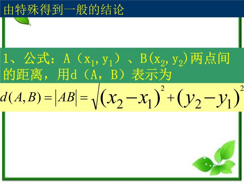《平面直角坐标系中的基本公式》课件1（17张PPT）（人教B版必修2）08