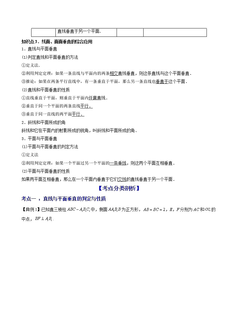 高端精品高中数学一轮专题-直线、平面垂直的判定及性质  （讲）教案第2页