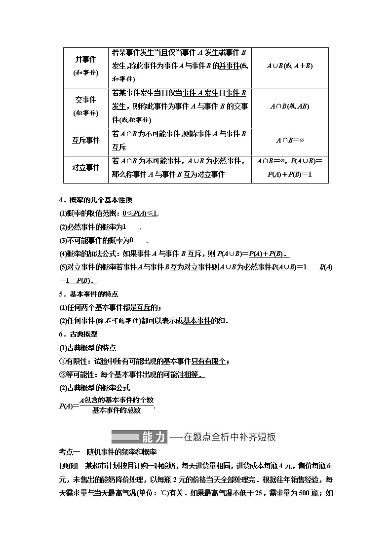 高端精品高中数学一轮专题-随机事件的概率、古典概型（讲）教案02
