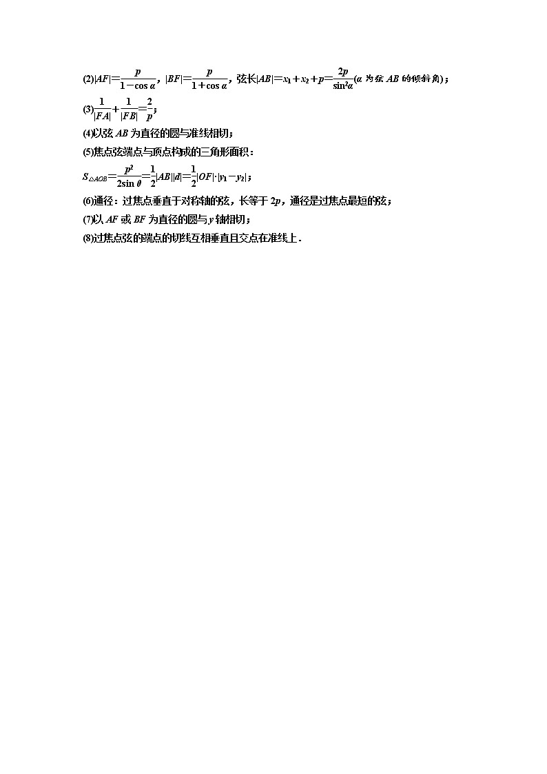 高端精品高中数学一轮专题-抛物线（讲）（带答案）教案第2页