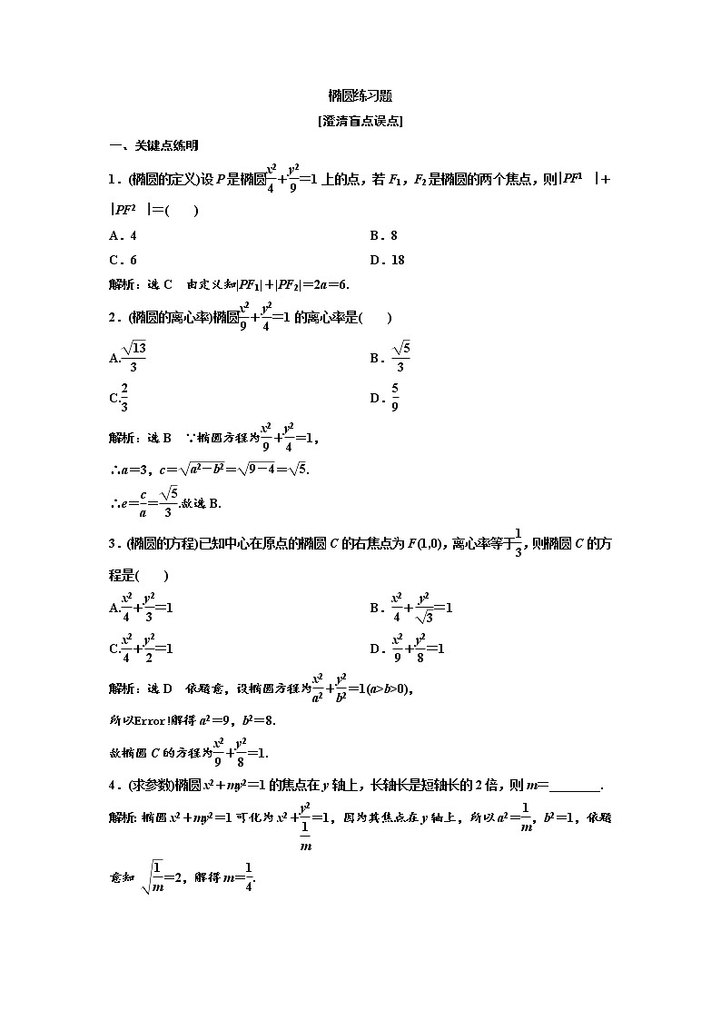 高端精品高中数学一轮专题-椭圆（练）（带答案）试卷第1页