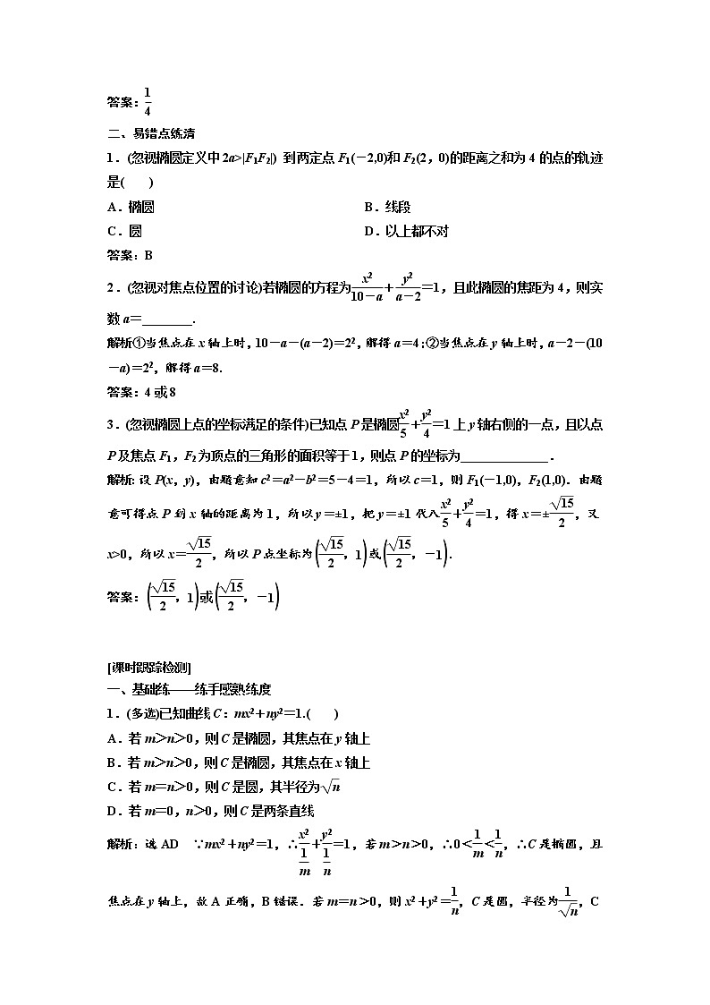 高端精品高中数学一轮专题-椭圆（练）（带答案）试卷第2页