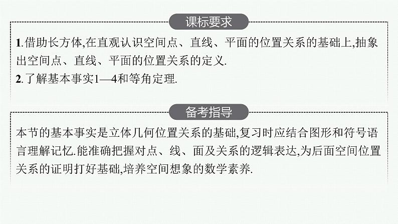 高中数学一轮总复习课件7.2　空间点、直线、平面之间的位置关系第2页