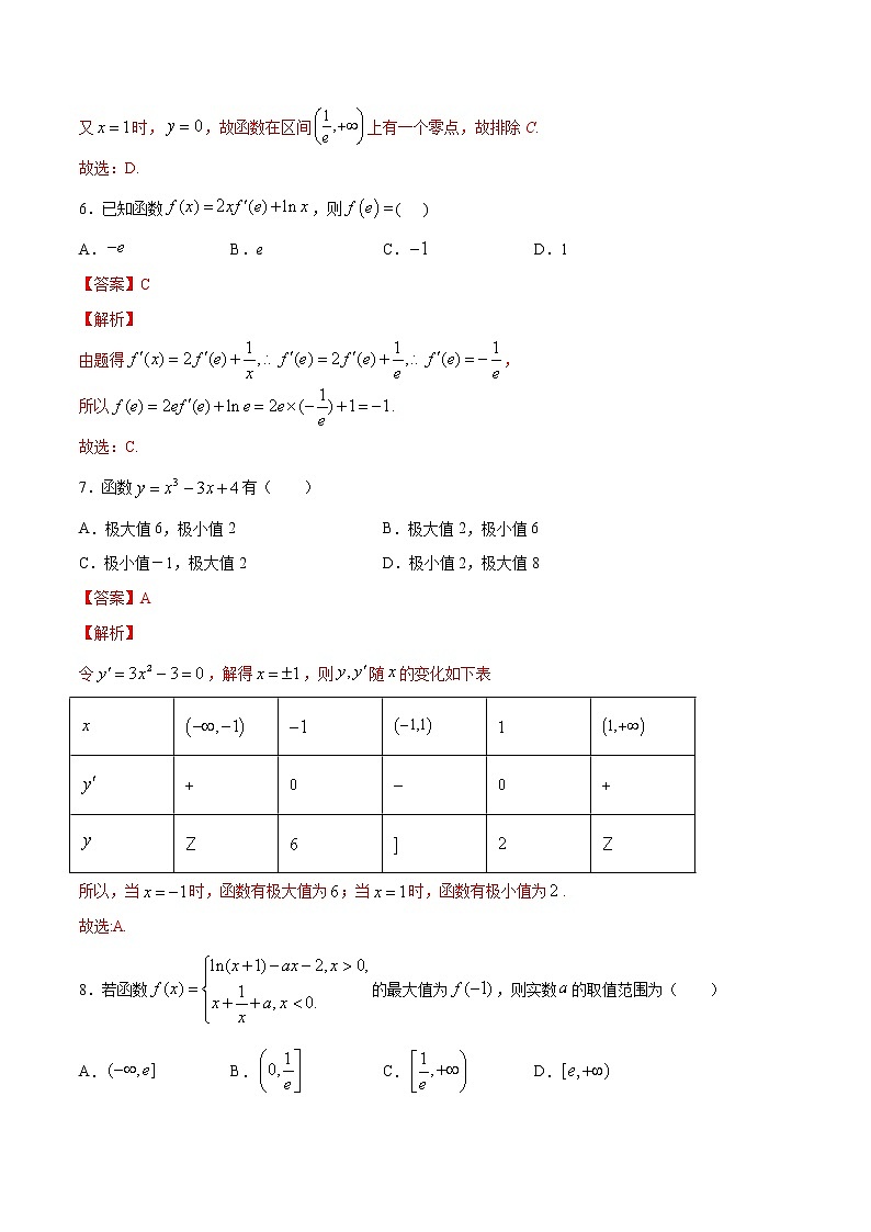 高端精品高中数学一轮专题-导数综合检测卷7（带答案）试卷第3页