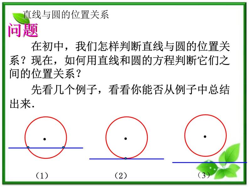 《直线与圆的位置关系》课件2（16张PPT）（人教B版必修2）教案07