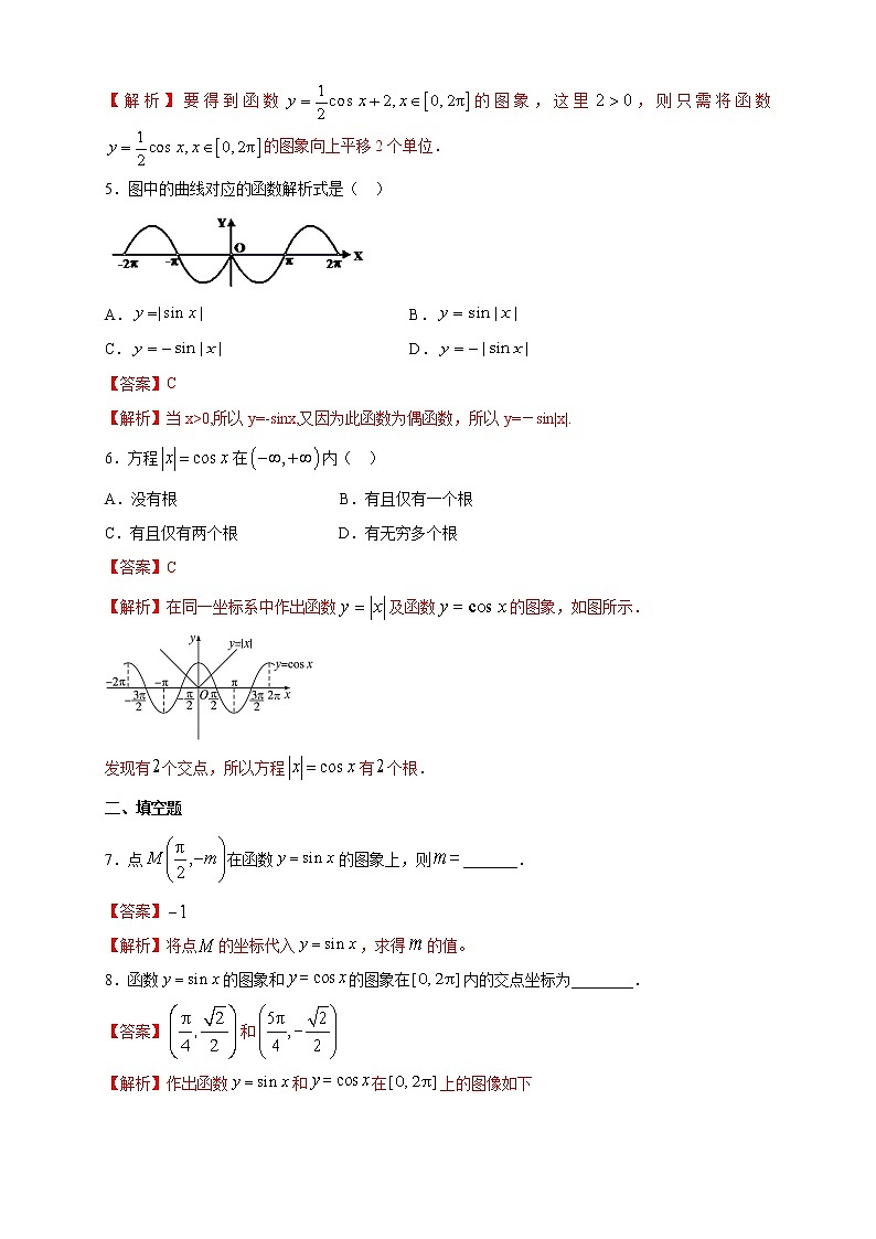 高中数学一轮专题-正余弦函数的图像二（带答案）第2页