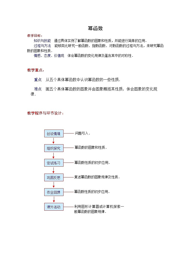 《幂函数》教案12（人教B必修1）01