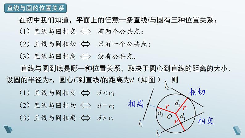 2.6.1 直线与圆的位置关系（第一课时）课件07