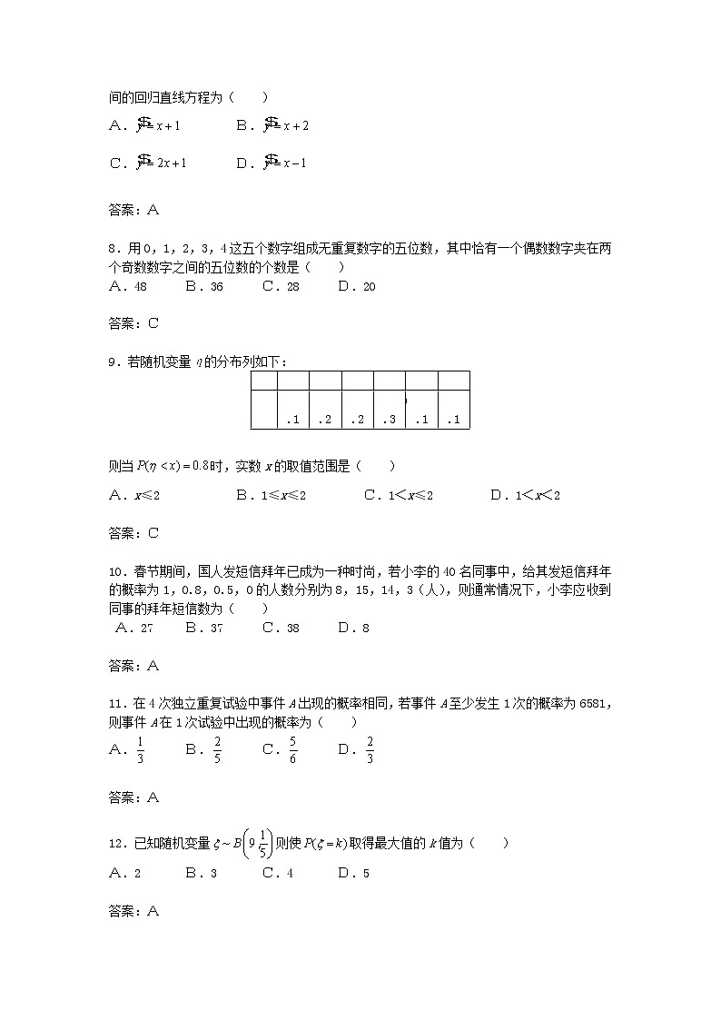 《事件的独立性》同步练习3（人教B版必修2-3）02