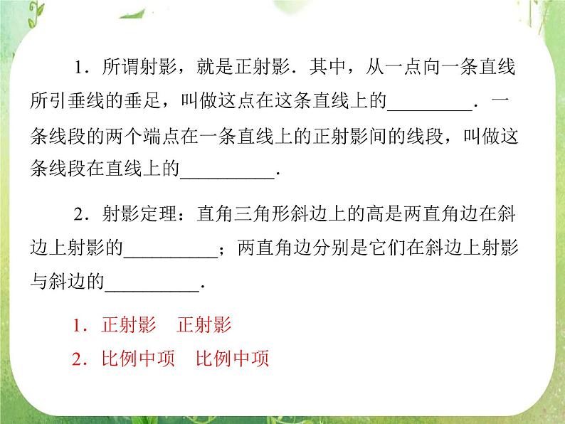 2013-2014学年高中数学人教A版选修4-1同步辅导与检测：1.4直角三角形的射影定理课件PPT05