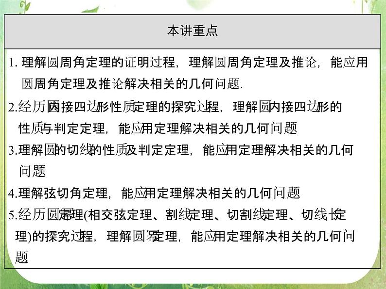2013-2014学年高中数学人教A版选修4-1配套课件：2.1 圆周角定理04
