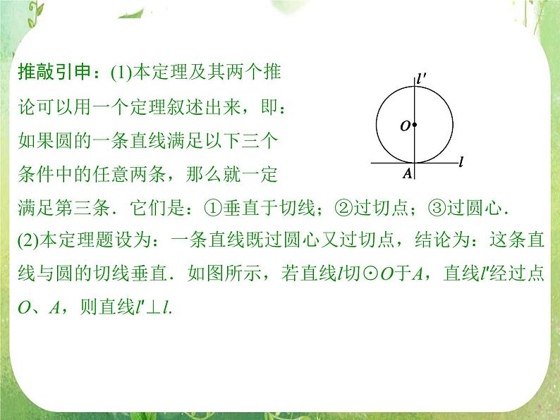 2013-2014学年高中数学人教A版选修4-1配套课件：2.3 圆的切线的性质及判定定理第4页