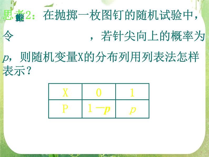 数学：2.1《离散型随机变量及其分布列》第二课时 课件（新人教A版选修2-3）07