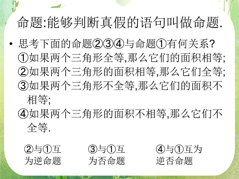 《四种命题及其关系》课件3（16张PPT）（新人教A版选修2-1）02