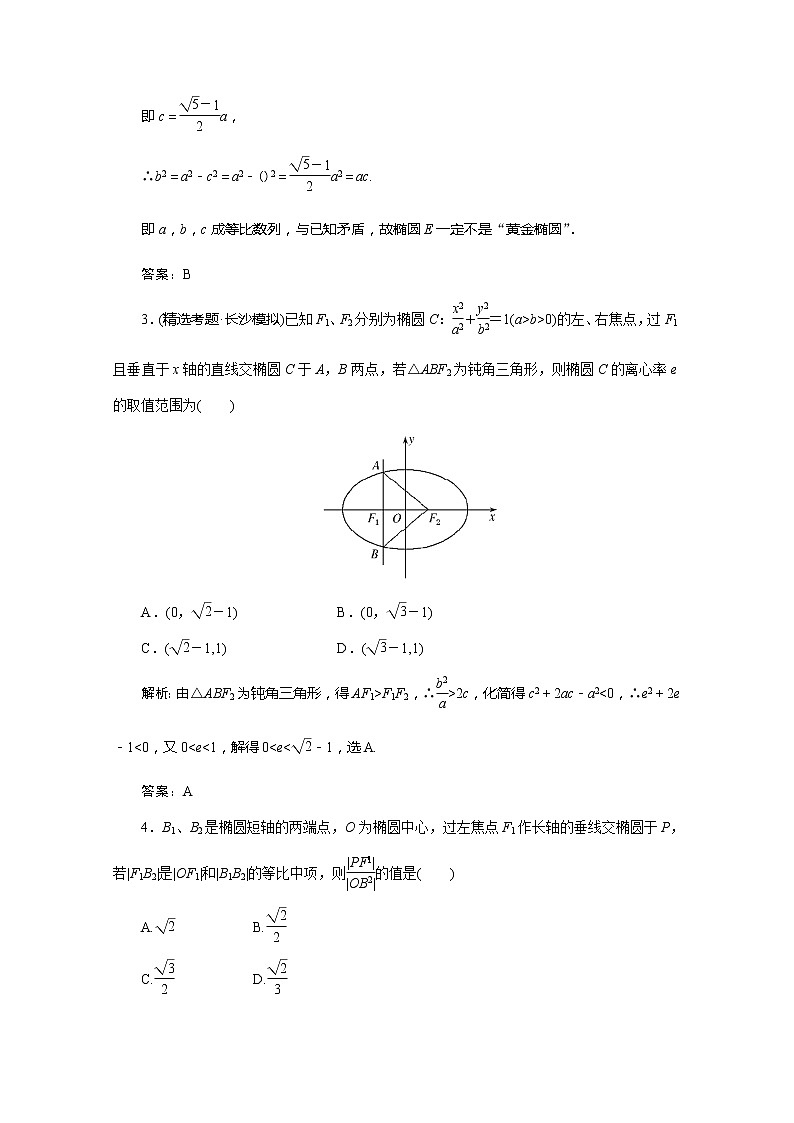 2012高考数学总复习同步：第四十讲　椭圆（人教版） 试卷02