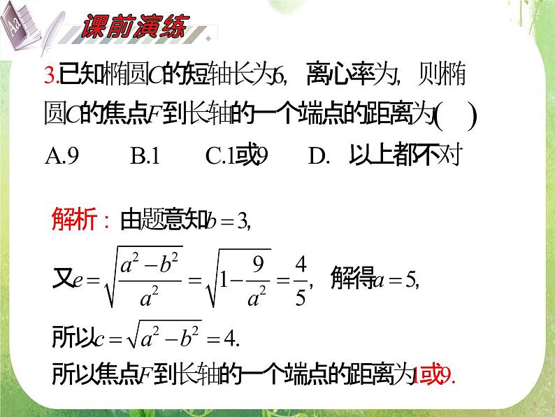 2012届高考数学（理科）一轮复习课件（人教版）第10单元第59讲 椭圆05