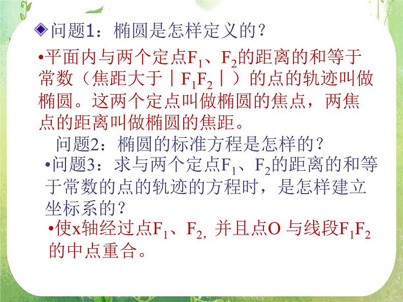 天津市青光中学2011-2012学年高二数学 2.2.1《椭圆及其标准方程》课件（新人教A版选修2-1）第2页