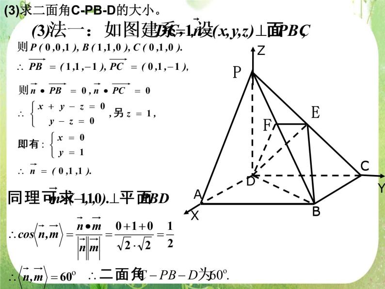 河北省保定市物探中心学校第一分校高二数学课件：《立体几何中的向量方法2》人教版选修2-106