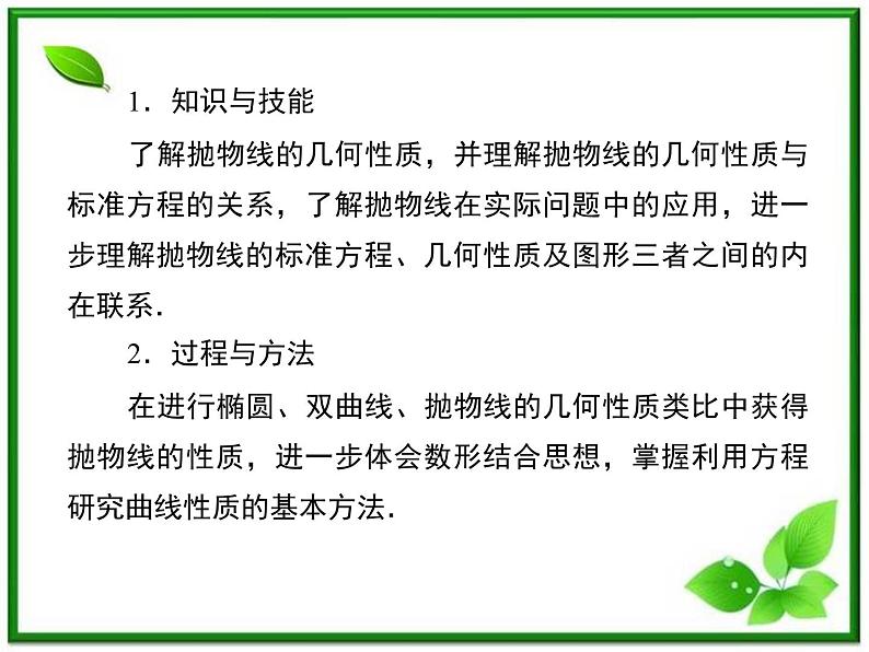 2013版高二数学（人教B版）选修2-1课件2-4-2《抛物线的几何性质》第3页