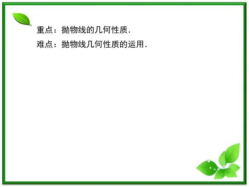 2013版高二数学（人教B版）选修2-1课件2-4-2《抛物线的几何性质》第6页