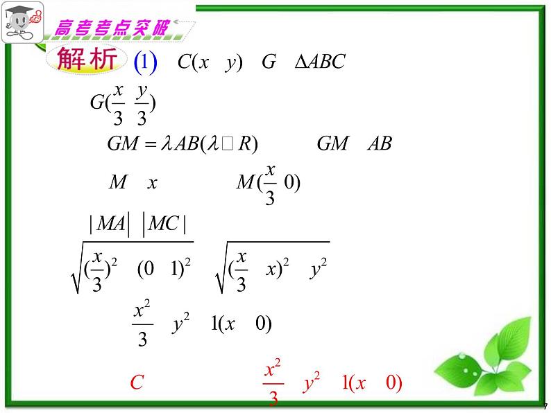 浙江省2012届高考数学理二轮专题复习课件：第18课时《直线与圆锥曲线》新人教B版（三）第7页