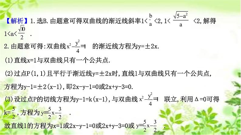 2020-2021学年高中数学新人教A版选择性必修第一册 3.2.2.2双曲线方程及性质的应用（50张） 课件第5页
