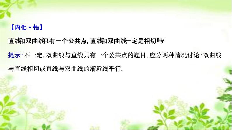 2020-2021学年高中数学新人教A版选择性必修第一册 3.2.2.2双曲线方程及性质的应用（50张） 课件第6页