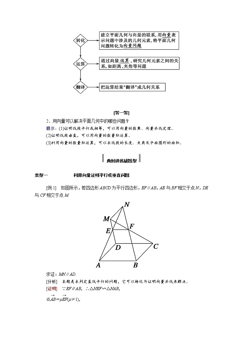 2021年高中数学新人教A版必修第二册 第六章平面向量及其应用 6.4平面向量的应用 6.4.1平面几何中的向量方法 学案第2页