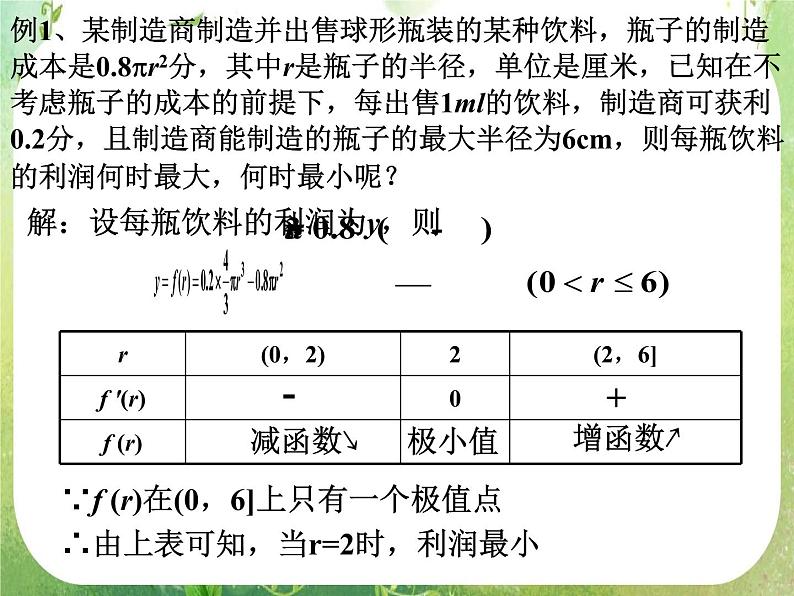 河北省保定市物探中心学校第一分校高二数学课件：1.4《生活中的优化问题举例》人教版选修2-2204