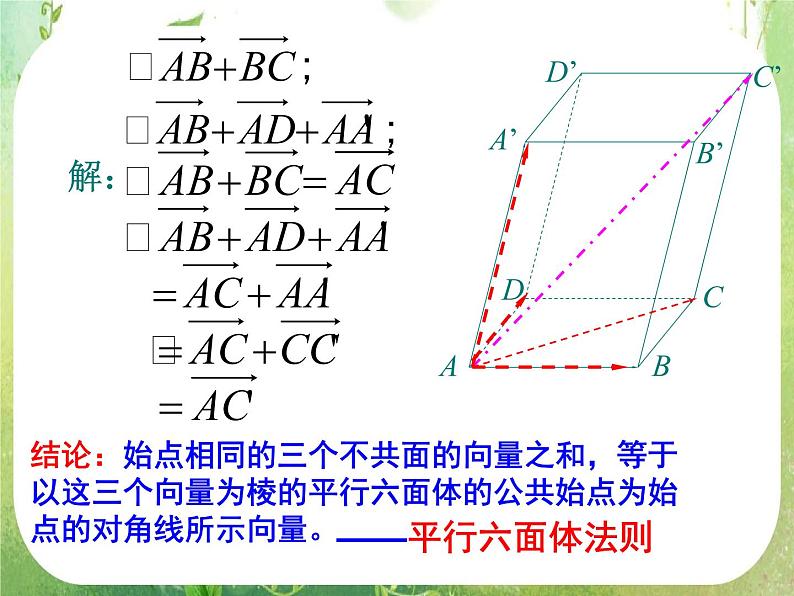 山东省菏泽一中高中数学人教版选修2-1高二数学《空间向量及其运算》课件07