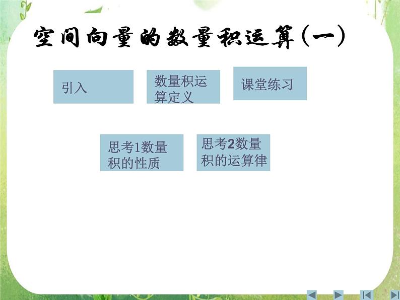 数学：3.1《空间向量及其运算》课件三（新人教A版选修2-1）第1页