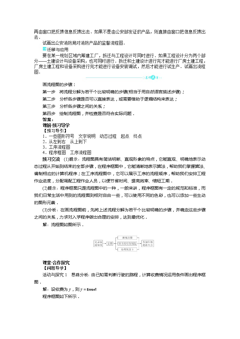 2013-2014学年高二数学（人教A版选修1-2）学案 4.1《流程图》第3页