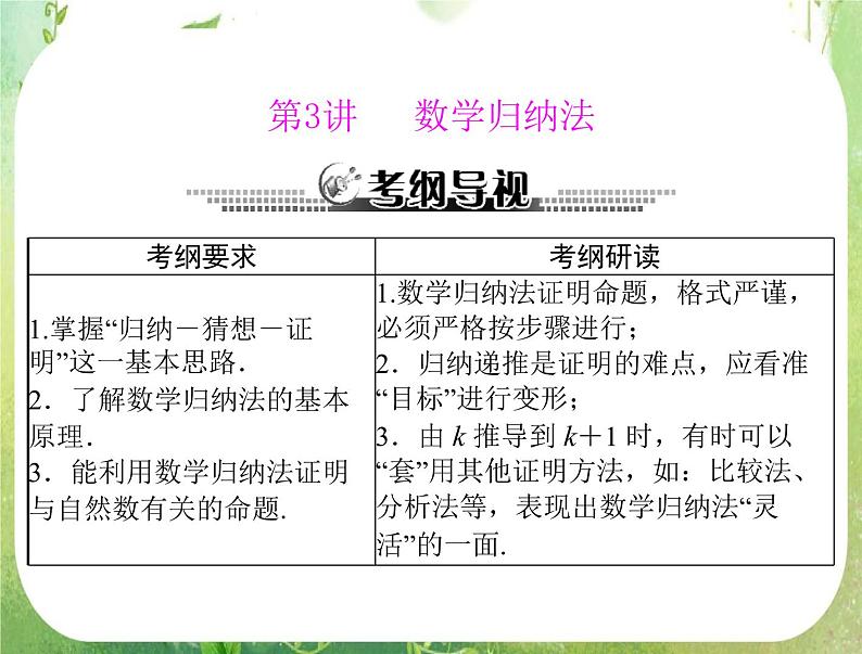2013年高考数学一轮复习课件（理科）第十章第3讲《数学归纳法》新人教版选修2-201