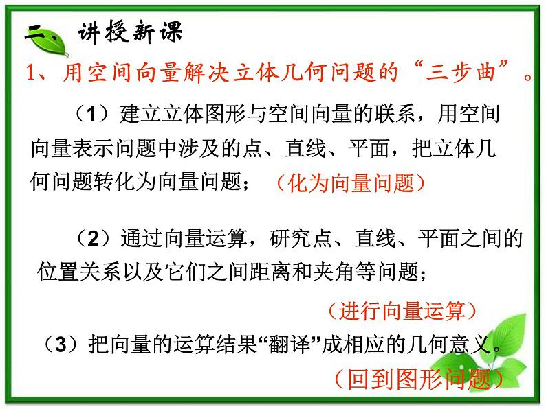 数学：3.2《空间向量在立体几何中的应用》课件（2）（新人教B版选修2-1）第3页