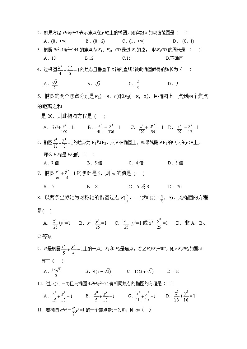 第十八讲 椭圆学案02
