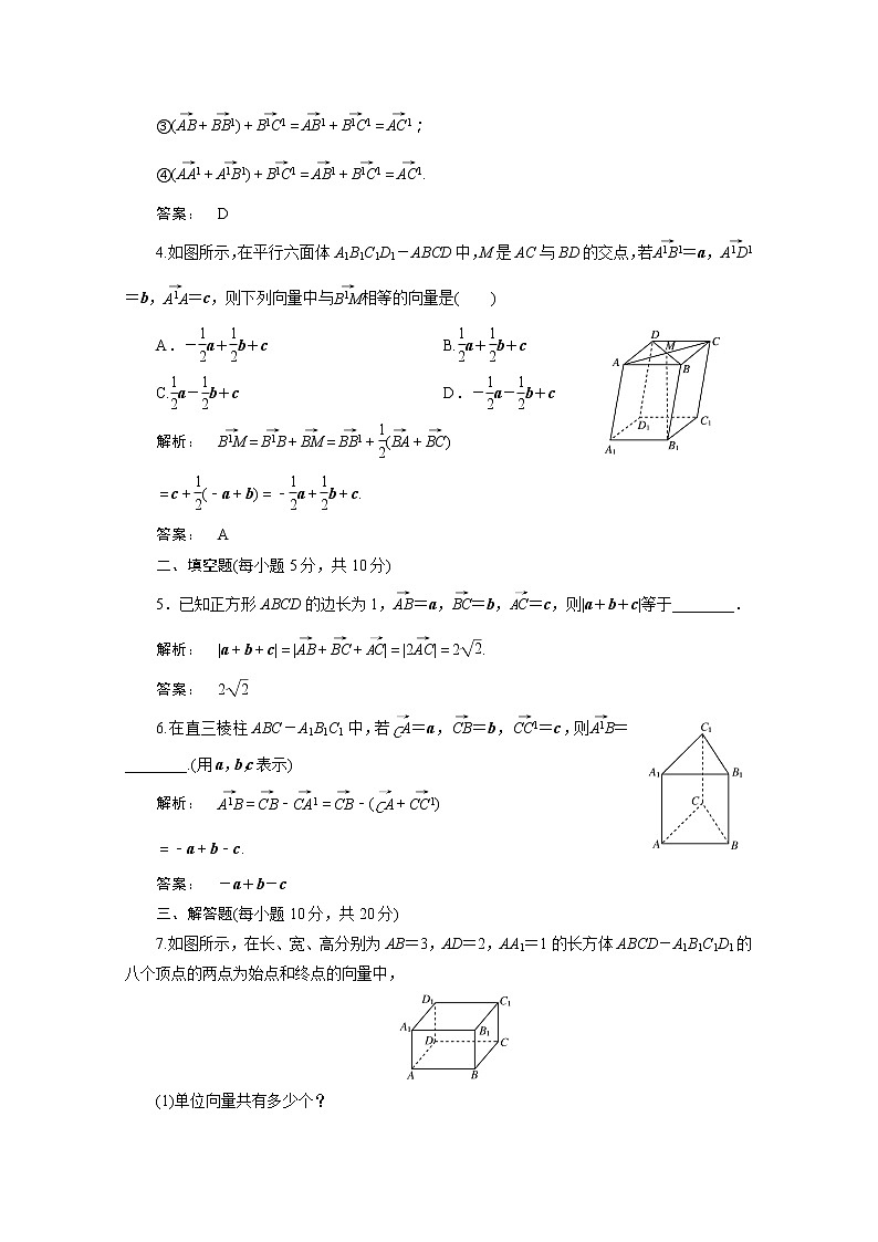 2012新课标同步导学数学（人教A）选修2-1：3.1.1 课后练习第2页