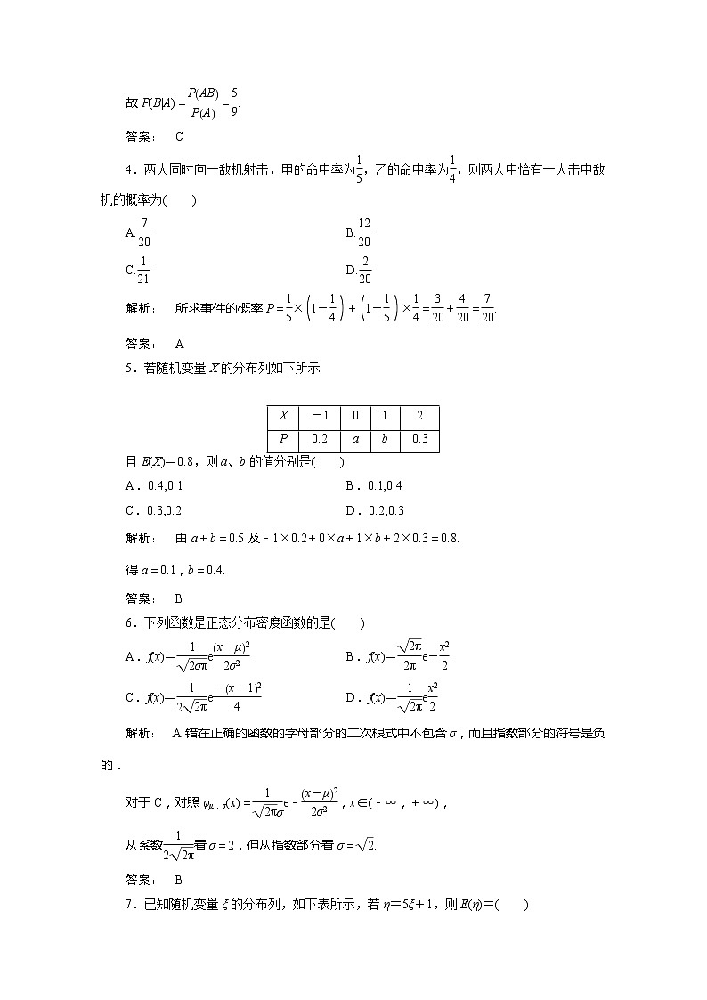 2012新课标同步导学数学（人教A）选修2-3：2章整合 课后练习第2页